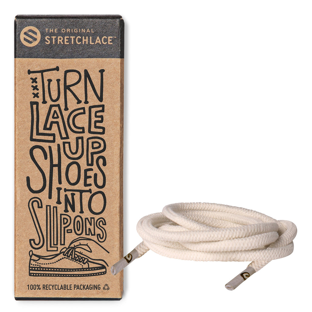 Ivory Round Elastic Stretch Shoelaces