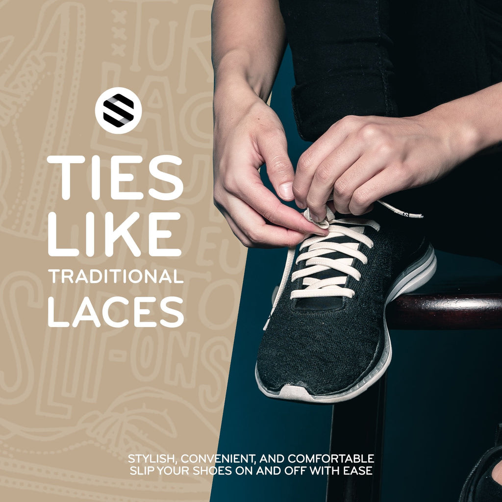 Ivory Flat Elastic Stretch Shoelaces